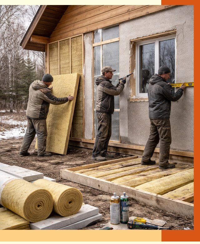 Утепление дачного дома в Еманжелинске от 4879 руб/м2 — недорого | ТепломастерМнж