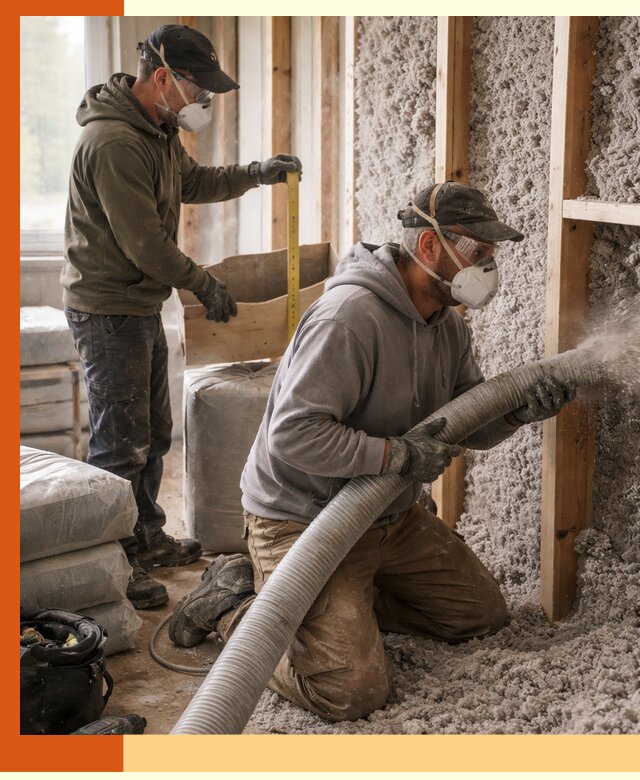 Утепление таунхауса эковатой в Еманжелинске для максимально теплых стен