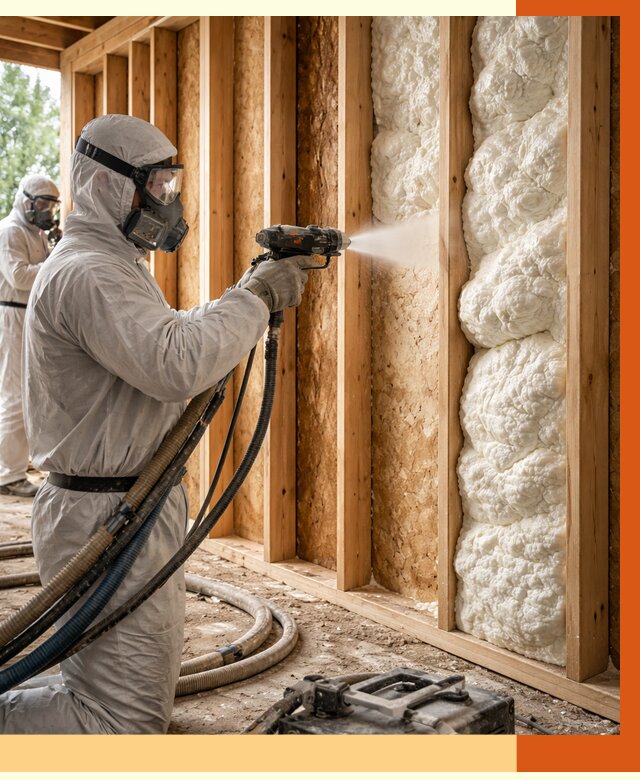 Утепление каркасного дома ППУ в Еманжелинске от 2876 руб./м2 — работа под ключ | ТепломастерМнж