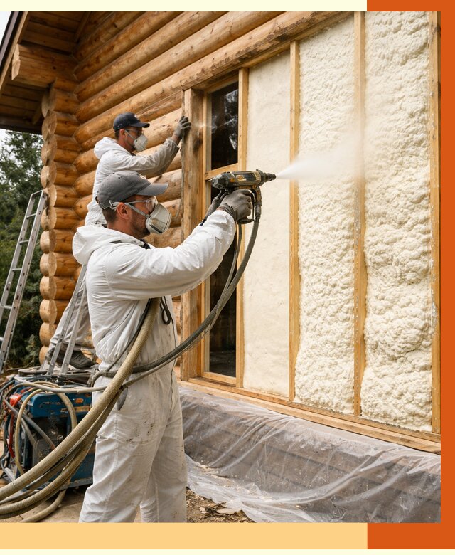 Утепление деревянного дома ППУ в Еманжелинске от 4314 руб/м2 | ТепломастерМнж — под ключ