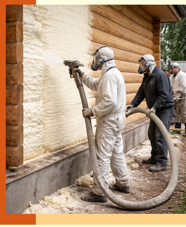 Утепление дома из бруса пенополиуретаном в Еманжелинске