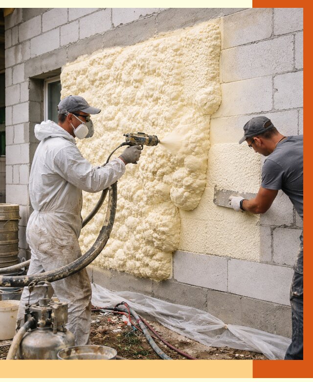 Утепление дома из газобетона ППУ в Еманжелинске от 4930 руб./м² под ключ | ТепломастерМнж