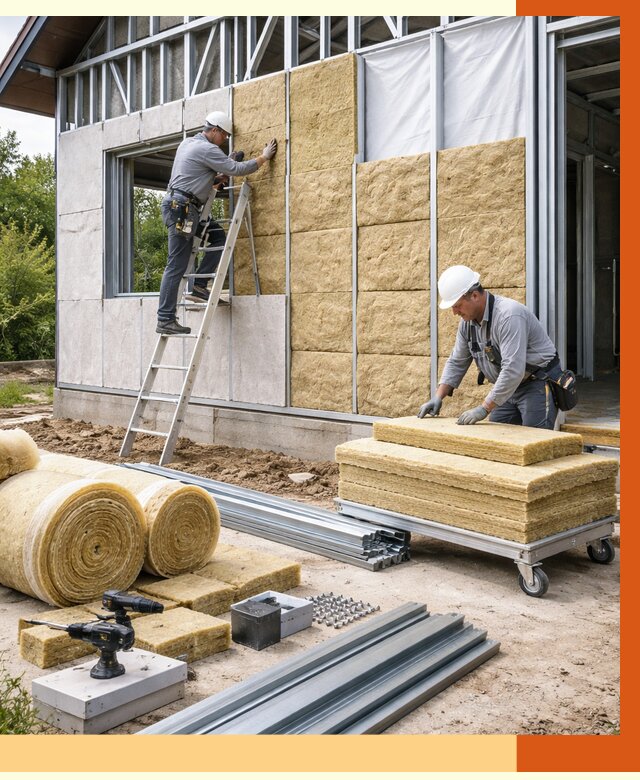 Утепление дома из ЛСТК в Еманжелинске от 5341 руб./м² — профессионально | ТепломастерМнж