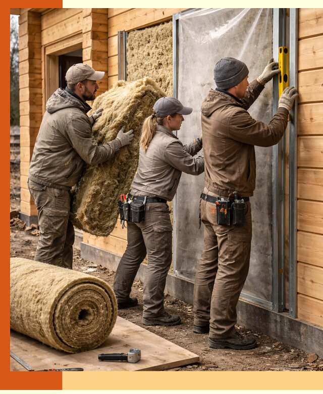Утепление дома из двойного бруса в Еманжелинске качественно и надёжно
