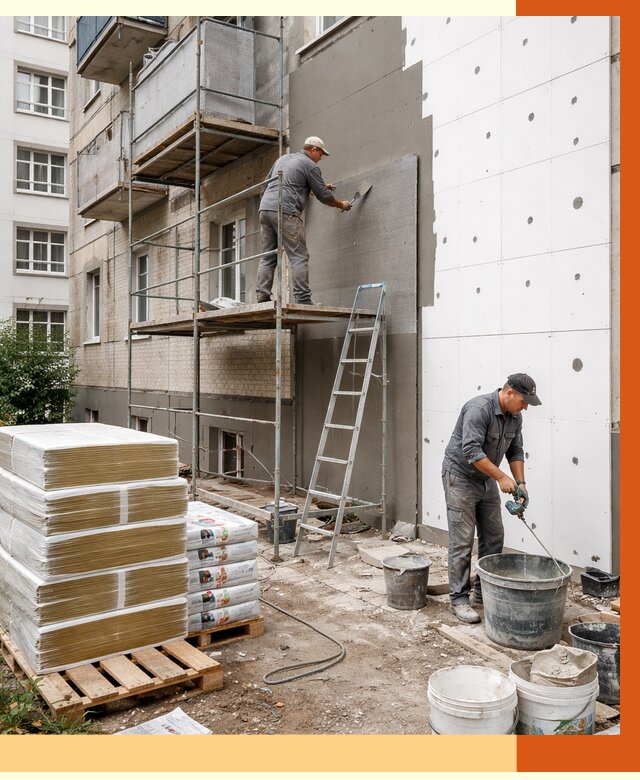 Утепление квартиры снаружи в Еманжелинске от 6317 руб/м2 под ключ | ТепломастерМнж