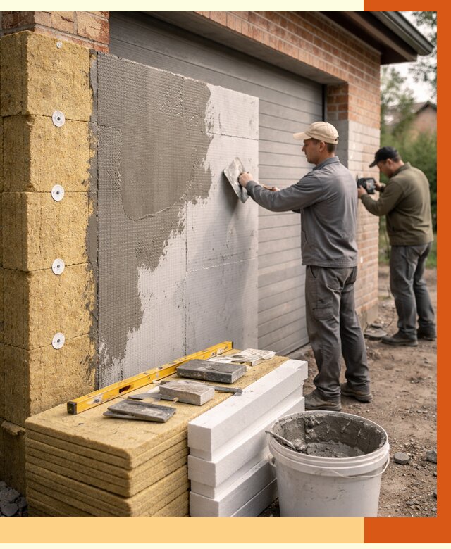 Утепление гаража снаружи в Еманжелинске от 4314 руб. за м2 — наружное утепление под ключ | ТепломастерМнж