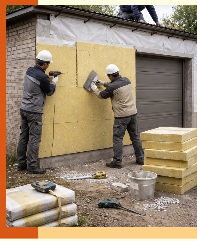 Утепление гаража снаружи в Еманжелинске качественно и надёжно