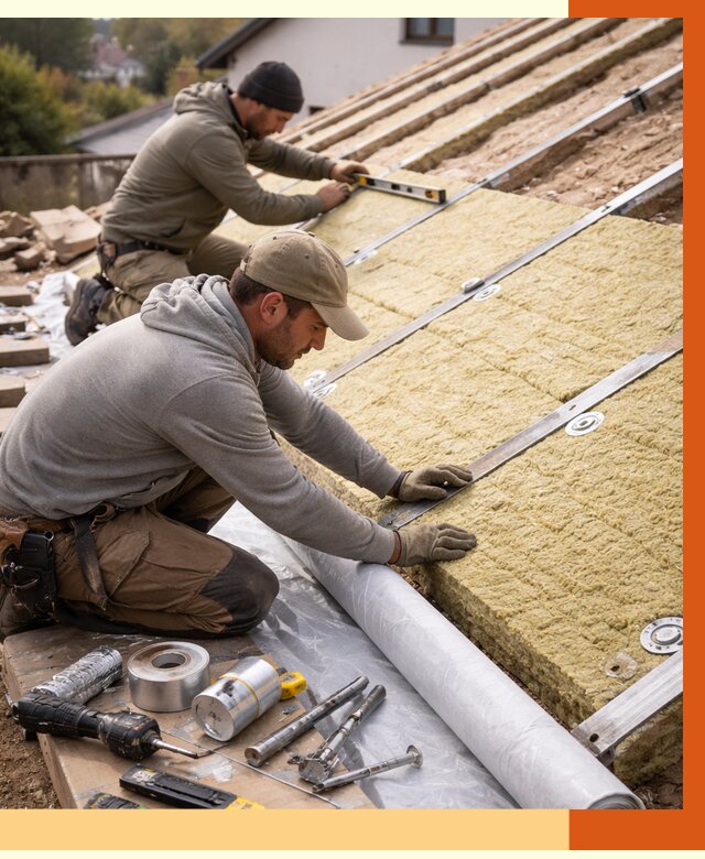 Утепление крыши снаружи в Еманжелинске под ключ от 1233 руб./м2 | ТепломастерМнж