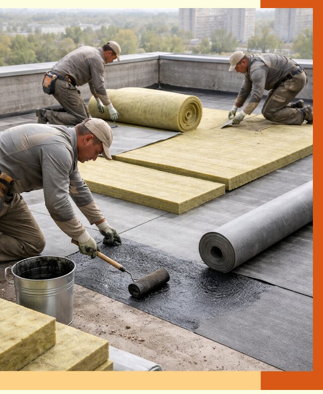 Утепление плоской крыши в Еманжелинске от 7395 руб./м2 под ключ | ТепломастерМнж