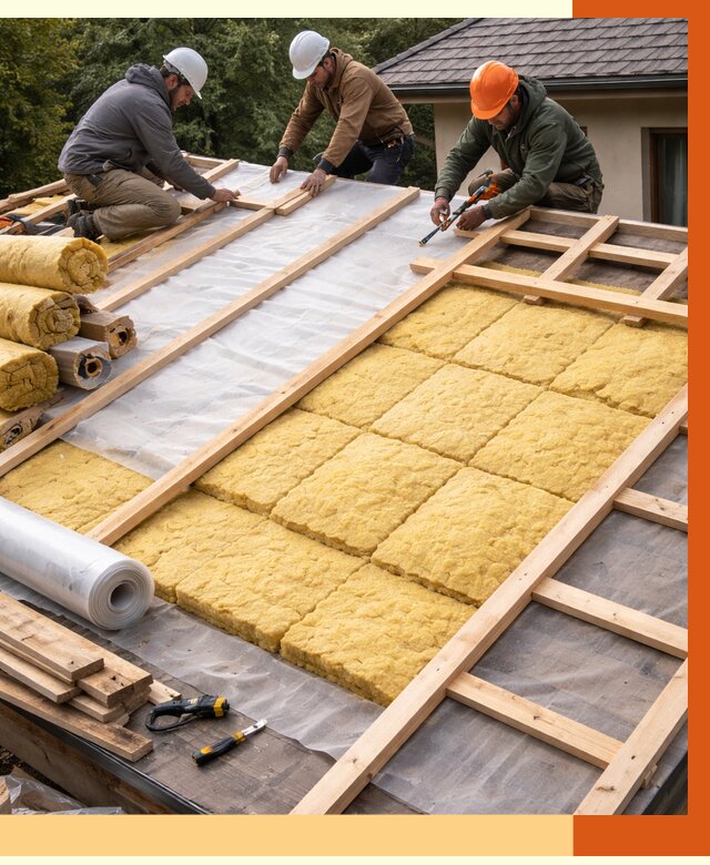 Утепление скатной крыши в Еманжелинске от 1284 руб./м2 под ключ | ТепломастерМнж