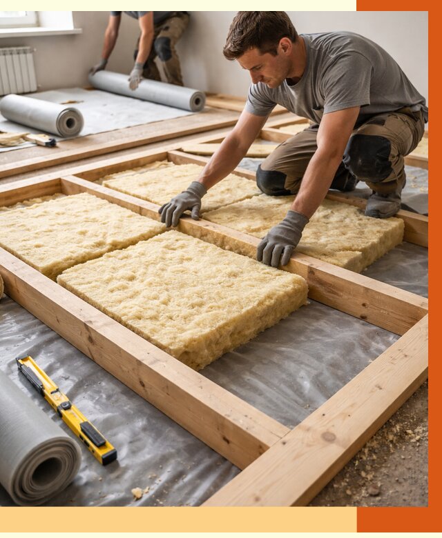 Утепление деревянного пола в Еманжелинске от 1541 руб./м2 под ключ | ТепломастерМнж