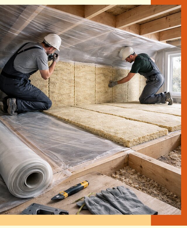 Утепление перекрытий в Еманжелинске от 2927 руб/м2 — утепление межэтажных и чердачных | ТепломастерМнж