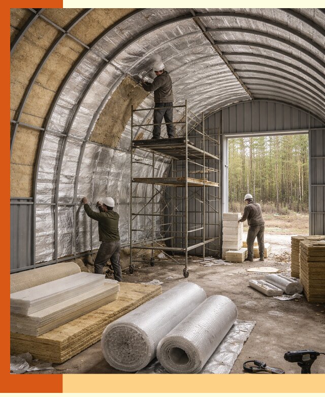 Утепление арочного ангара под ключ в Еманжелинске