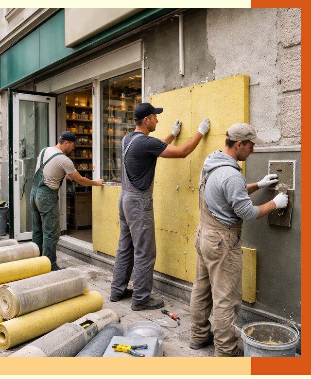 Утепление магазина в Еманжелинске от 4622 руб/м2 — цена, стены и снаружи | ТепломастерМнж