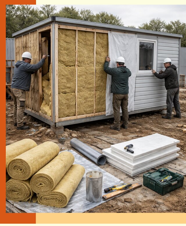 Утепление строительной бытовки под ключ в Еманжелинске для любых условий