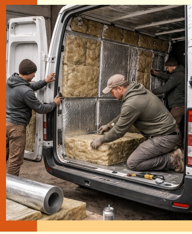 Утепление фургона в Еманжелинске: профессиональная теплоизоляция и шумоизоляция