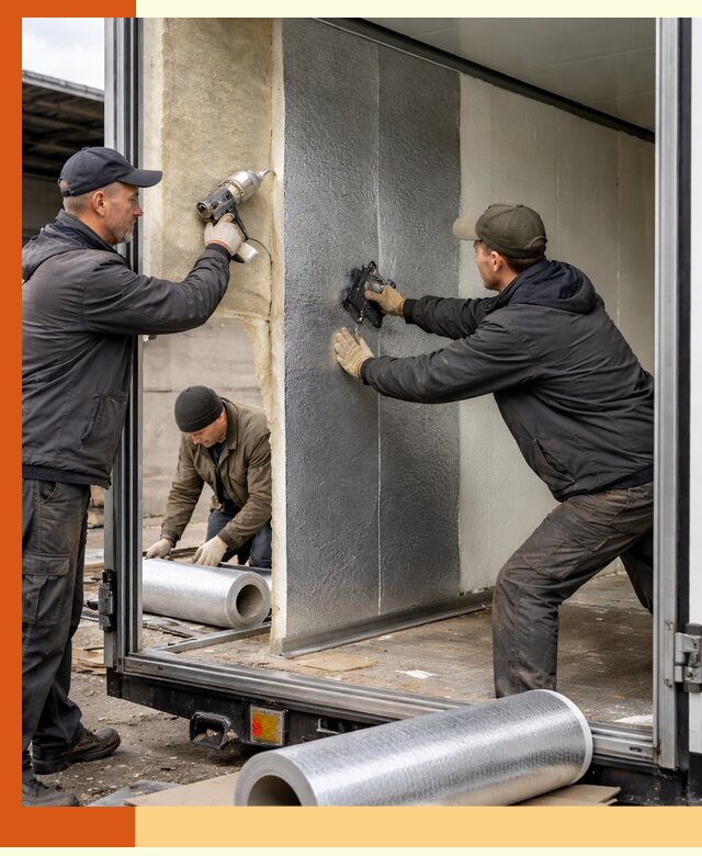 Утепление холодильного кузова в Еманжелинске — монтаж и теплоизоляция