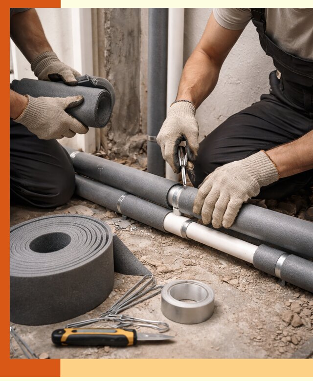 Утепление труб водоснабжения в Еманжелинске — монтаж и защита сети