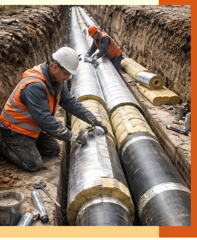 Утепление теплотрассы в Еманжелинске от 4622 руб./м2 — ппу и комплексная изоляция | ТепломастерМнж