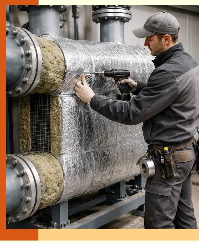 Утепление теплообменника в Еманжелинске — профессиональная теплоизоляция оборудования