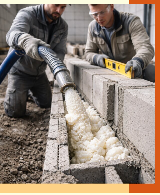 Заполнение колодцевой кладки ППУ в Еманжелинске от 4314 руб. за м2 | ТепломастерМнж