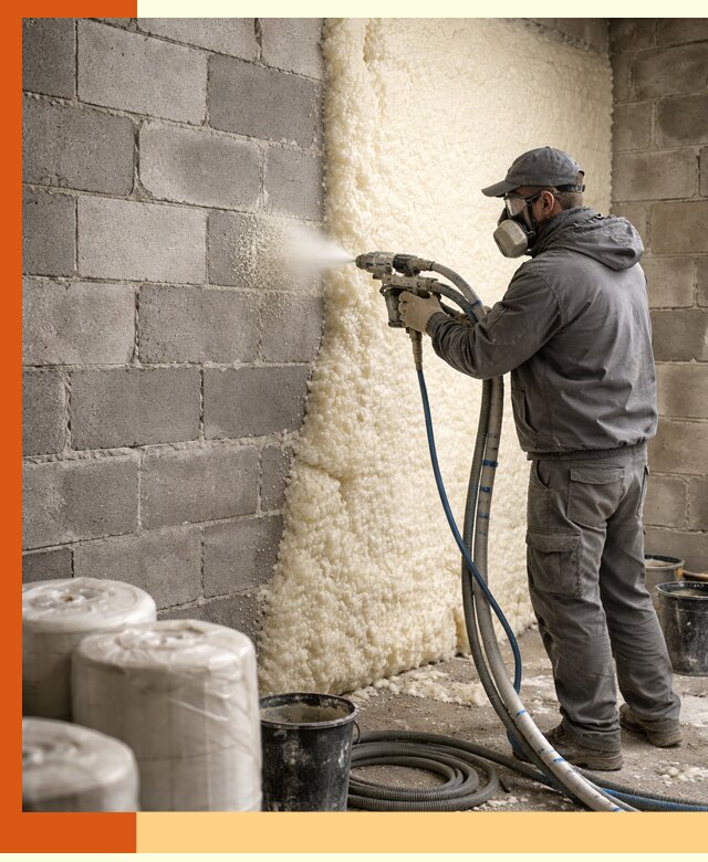 Утепление блочной стены ППУ в Еманжелинске качественно и надёжно