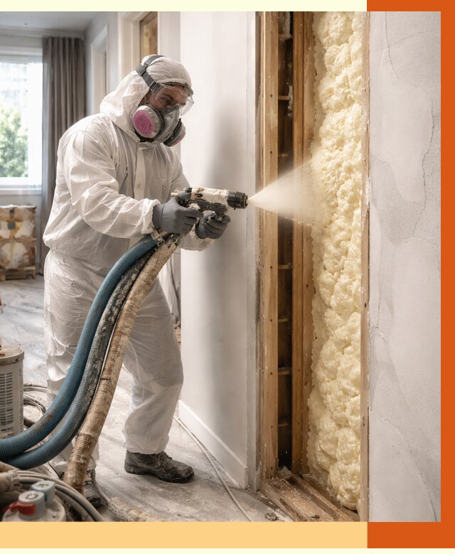 Межстеновое утепление ППУ в Еманжелинске от 2825 руб/м2 — межстенное утепление под ключ | ТепломастерМнж