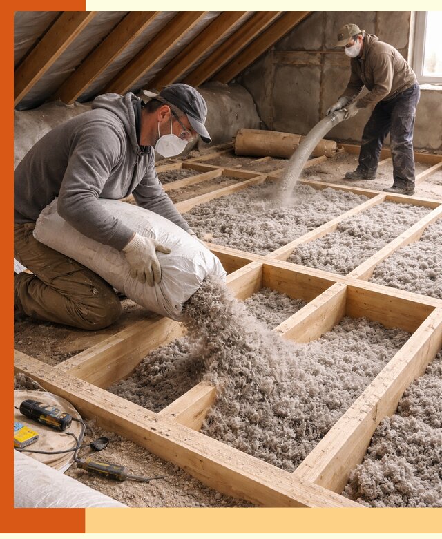 Заполнение полостей чердачного перекрытия в Еманжелинске качественно и надёжно