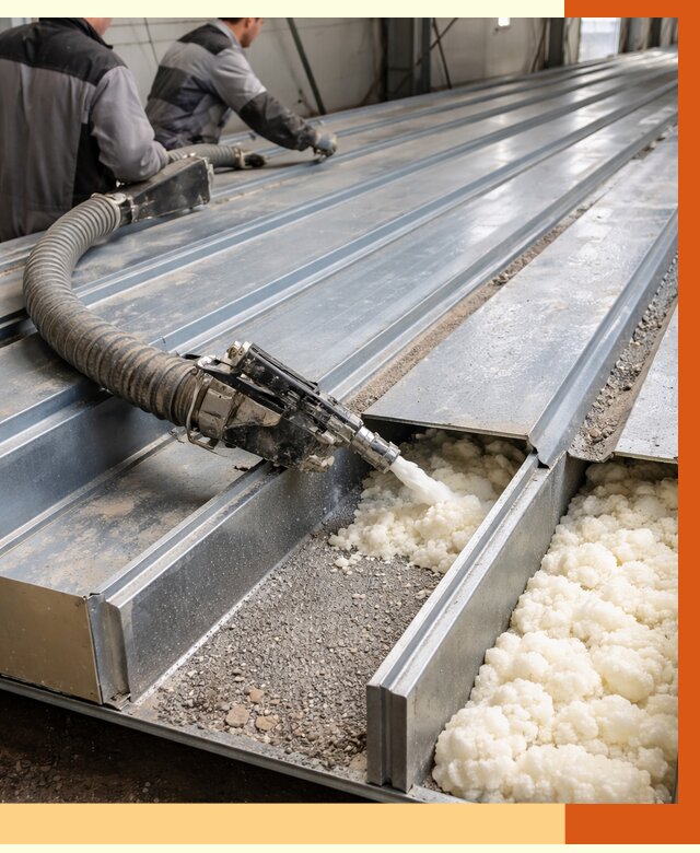 Заполнение пустот кровельных панелей в Еманжелинске от 7395 руб. под ключ | ТепломастерМнж