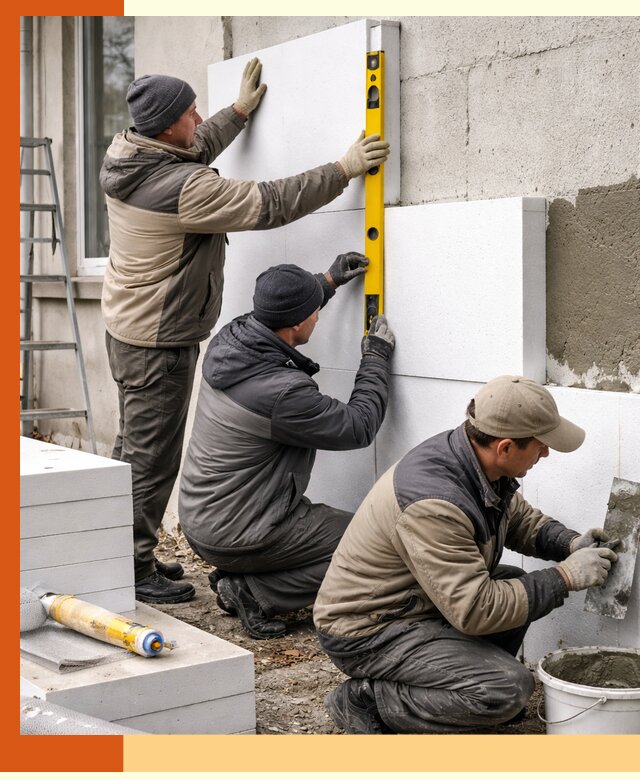 Утепление пенопластом наружных стен и фасадов в Еманжелинске