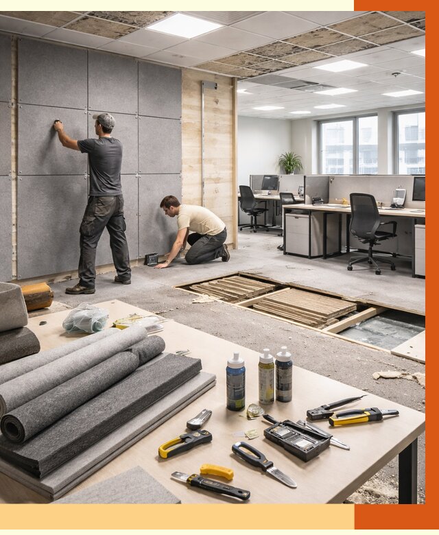 Профессиональная шумоизоляция офиса в Еманжелинске от 6933 руб. за м2 | ТепломастерМнж
