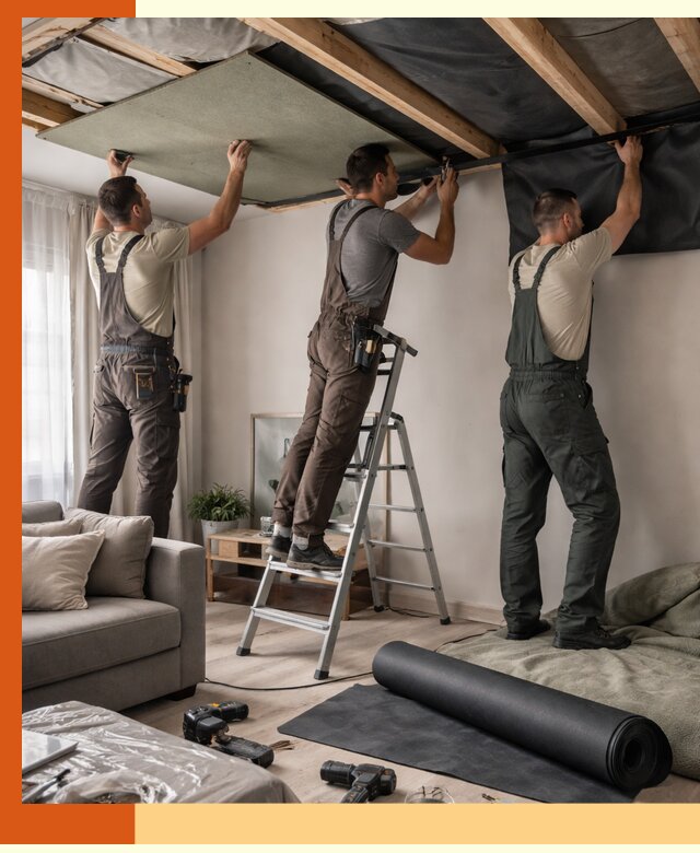 Шумоизоляция потолка в Еманжелинске — профессиональное устранение шумов