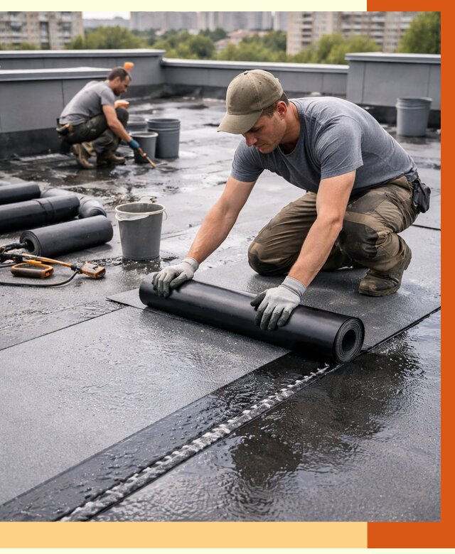 Гидроизоляция плоской кровли в Еманжелинске от 4622 руб./м2 — профессионально | ТепломастерМнж