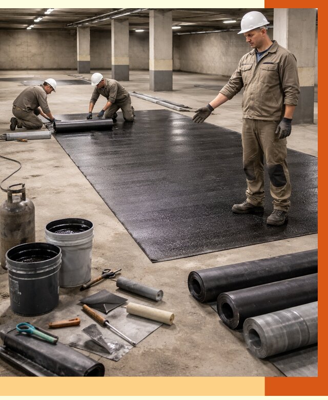 Гидроизоляция паркинга в Еманжелинске от 1233 руб/м² — профессиональная защита | ТепломастерМнж