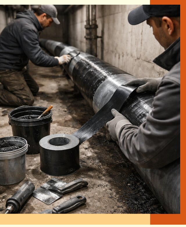 Гидроизоляция труб в Еманжелинске от 2568 руб. — профессиональная герметизация | ТепломастерМнж