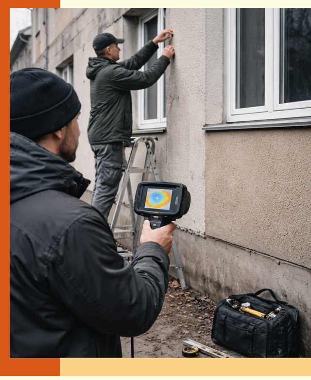 Тепловизионное обследование фасада в Еманжелинске для выявления дефектов