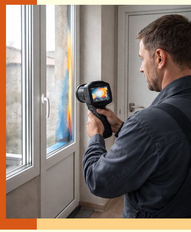 Тепловизионное обследование окон и дверей в Еманжелинске