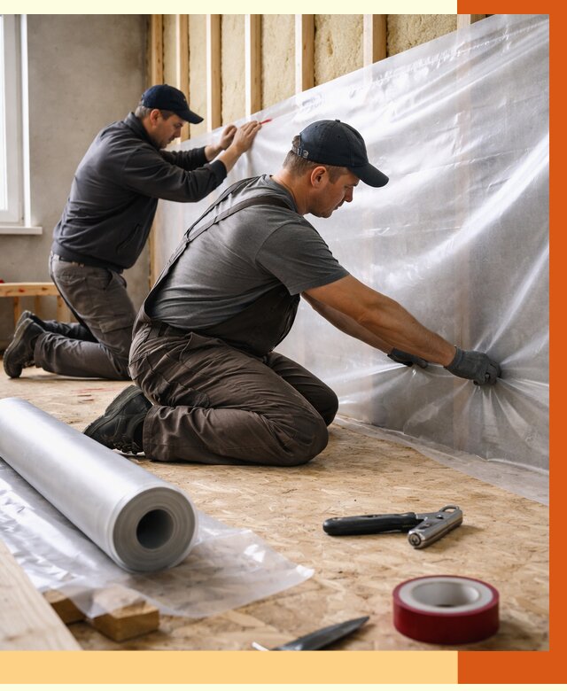 Монтаж пароизоляции в Еманжелинске от 2568 руб. — установка и укладка под ключ | ТепломастерМнж